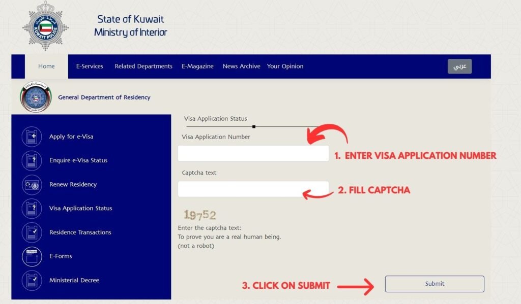 Visa Application Status